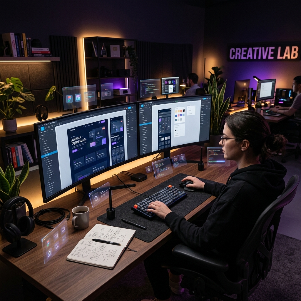 Romogood Studio workspace desain
